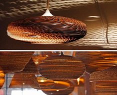 Beautiful-corrugated-paper-chandelier-lampshade