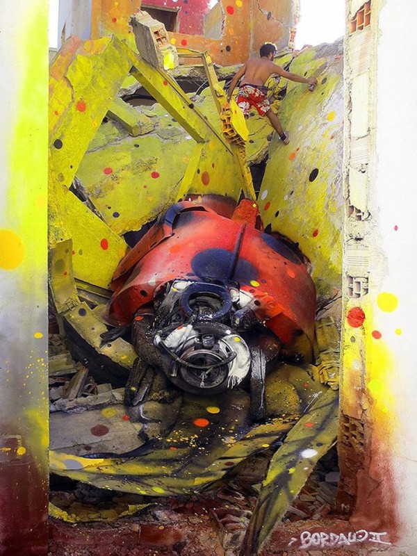 Trash turned into Street Art by Artur Bordalo Street Art 