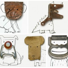 Found Objects Turned Into Illustrations by Roger Chouinard