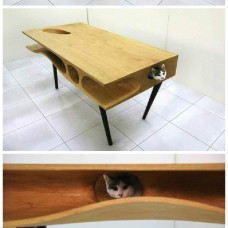 Wood Cat Table
