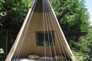 Repurposed Trampoline in Teepee