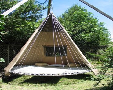 Repurposed Trampoline in Teepee