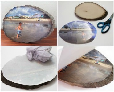 DIY Your Favorites Pictures on a Wood Slice by Photo Transfer10