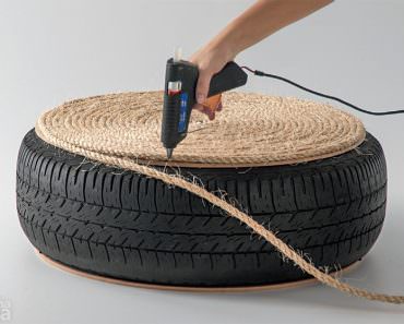How To: Turn an Old Tire into a Stylish, Nautical-Inspired Ottoman