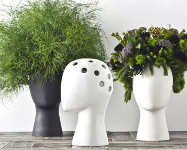 Putting Plants in a Head-shaped Vase